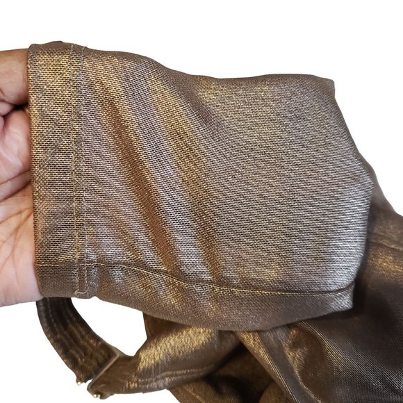 2/$35- Good American Mocha Foil Crop Top Women Size 0 - Picture 9 of 13